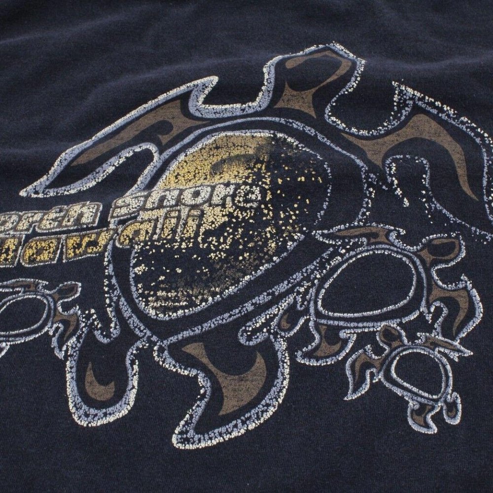 Vintage Black T-Shirt NORTH SHORE HAWAII Turtle Logo Distressed Y2K Tee LG
